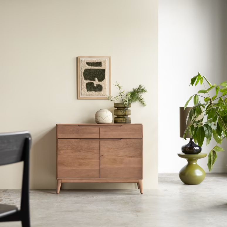 Eliana – Solid Mango Wood Sideboard (100 cm, 2 Door)