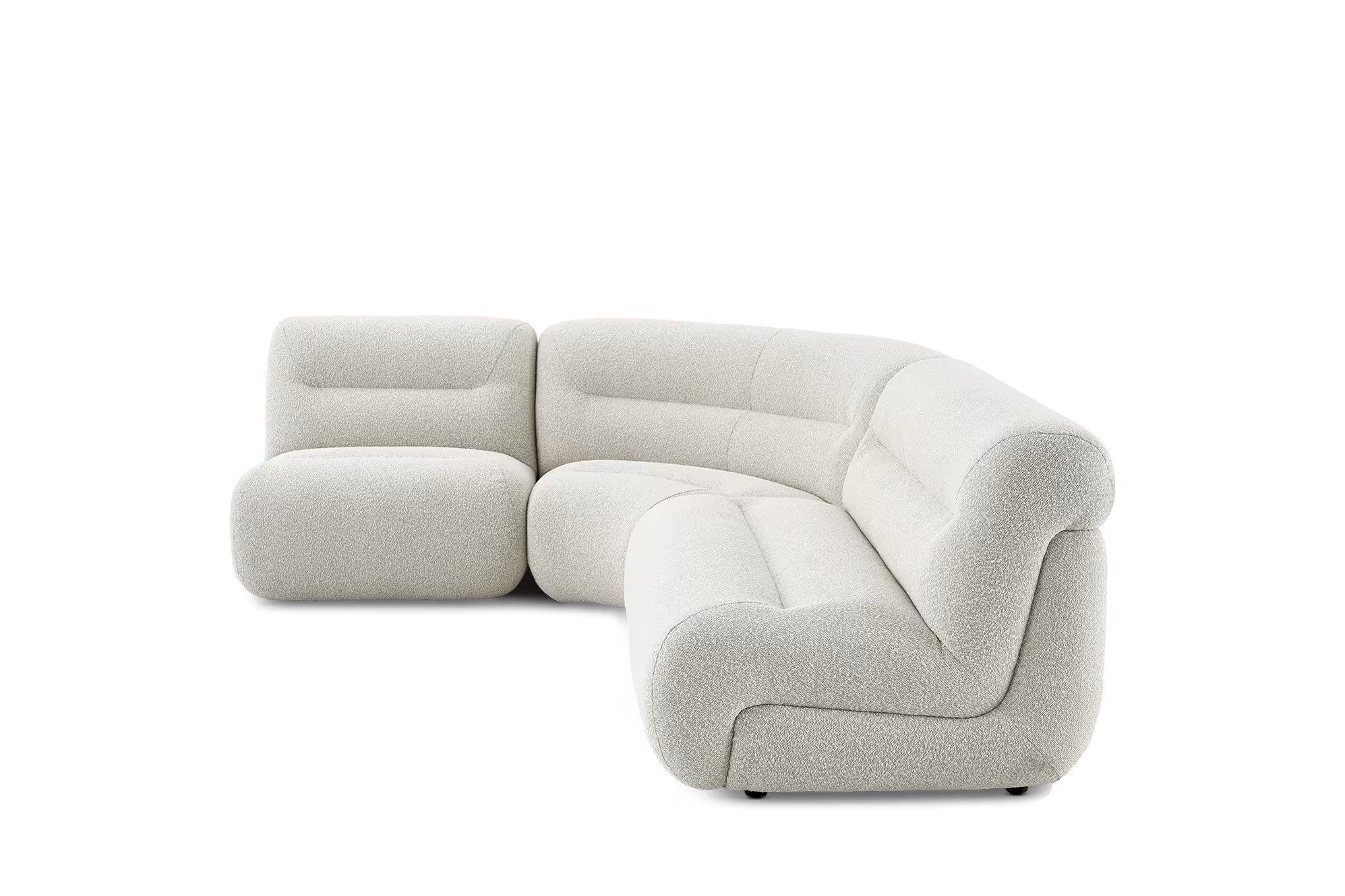 Bombé 3-Piece Chaise Sectional Sofa