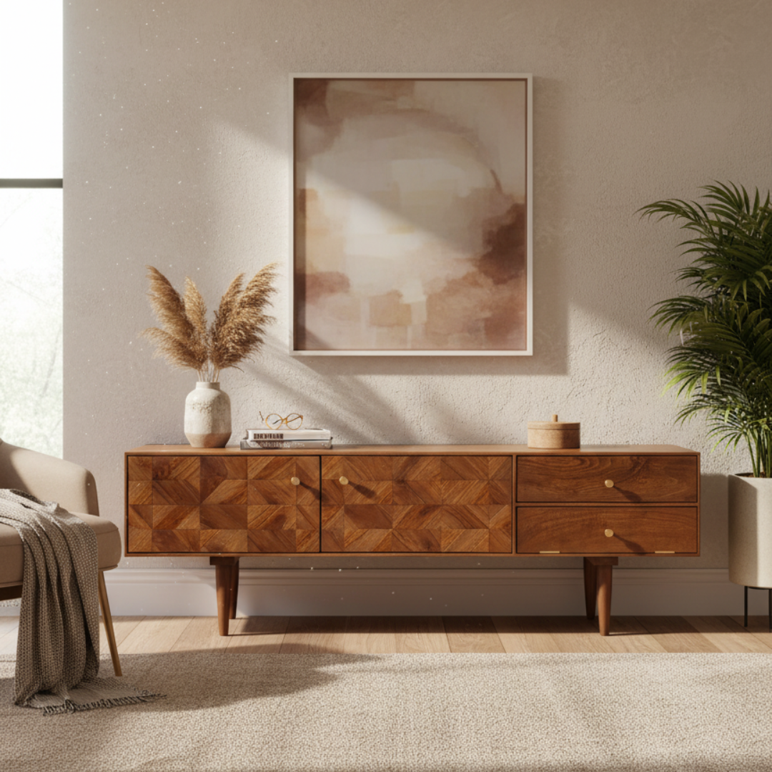 Aurum Solid Acacia Wood TV Cabinet (45 cm)