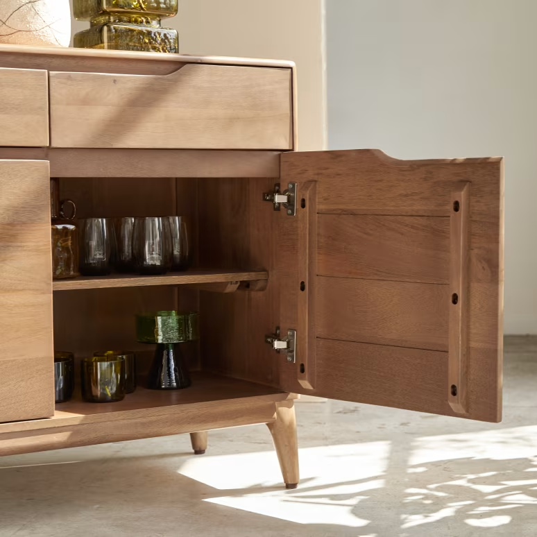 Eliana – Solid Mango Wood Sideboard (100 cm, 2 Door)