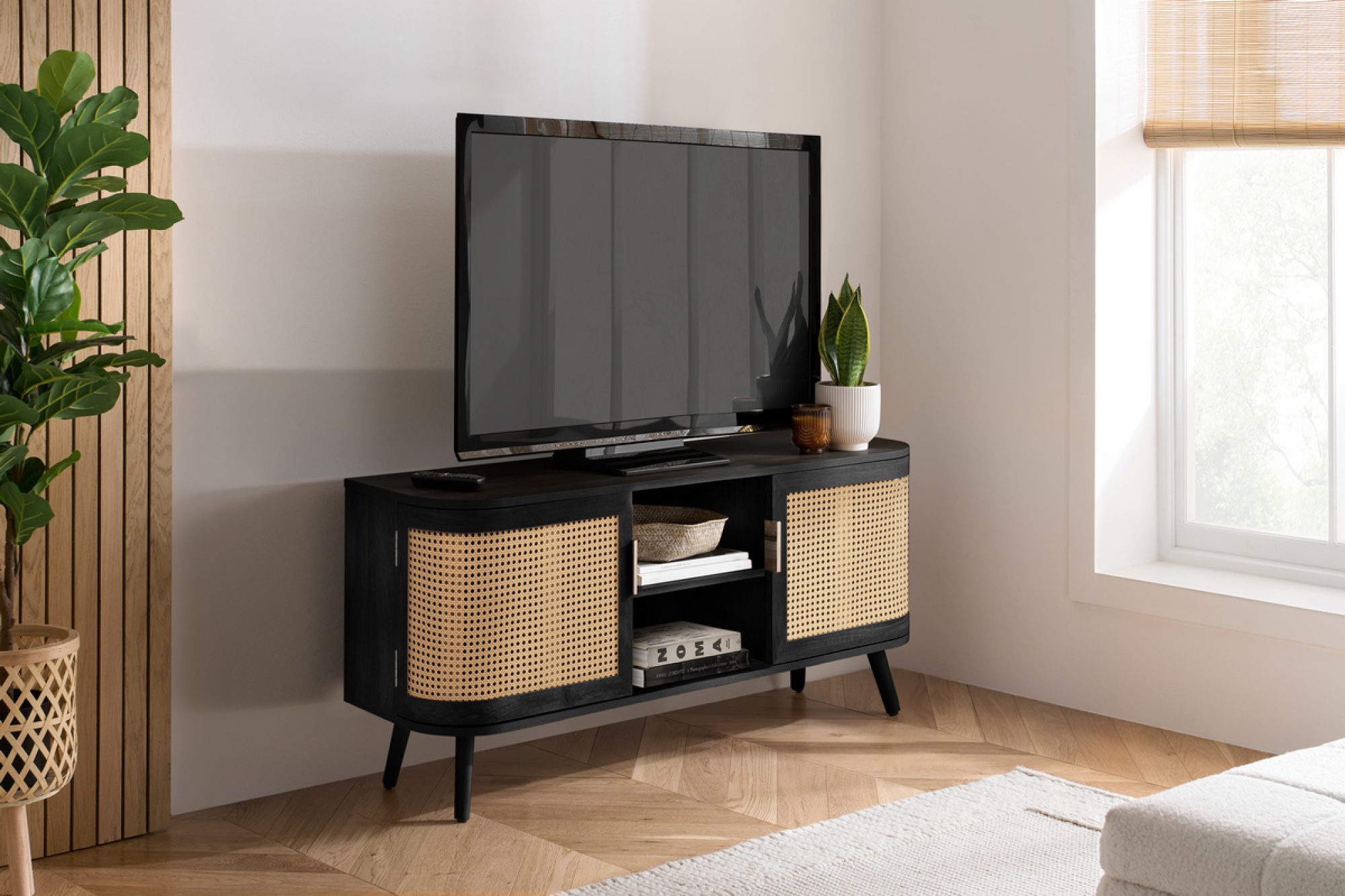 Arcane TV Cabinet (100 cm, Open Shelf)