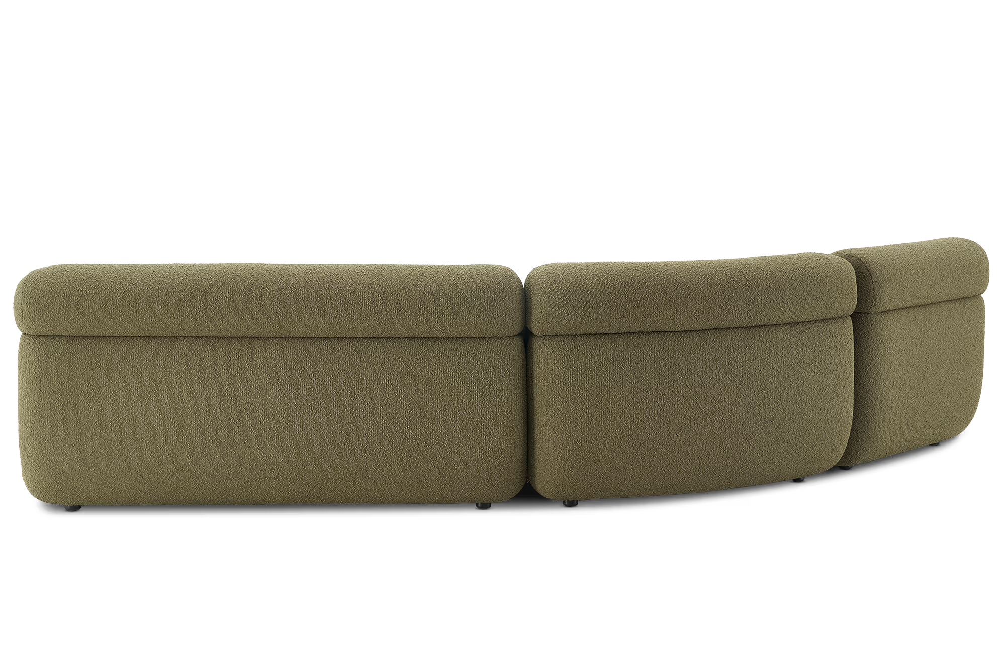 Bombé Angled Chaise Sectional Sofa