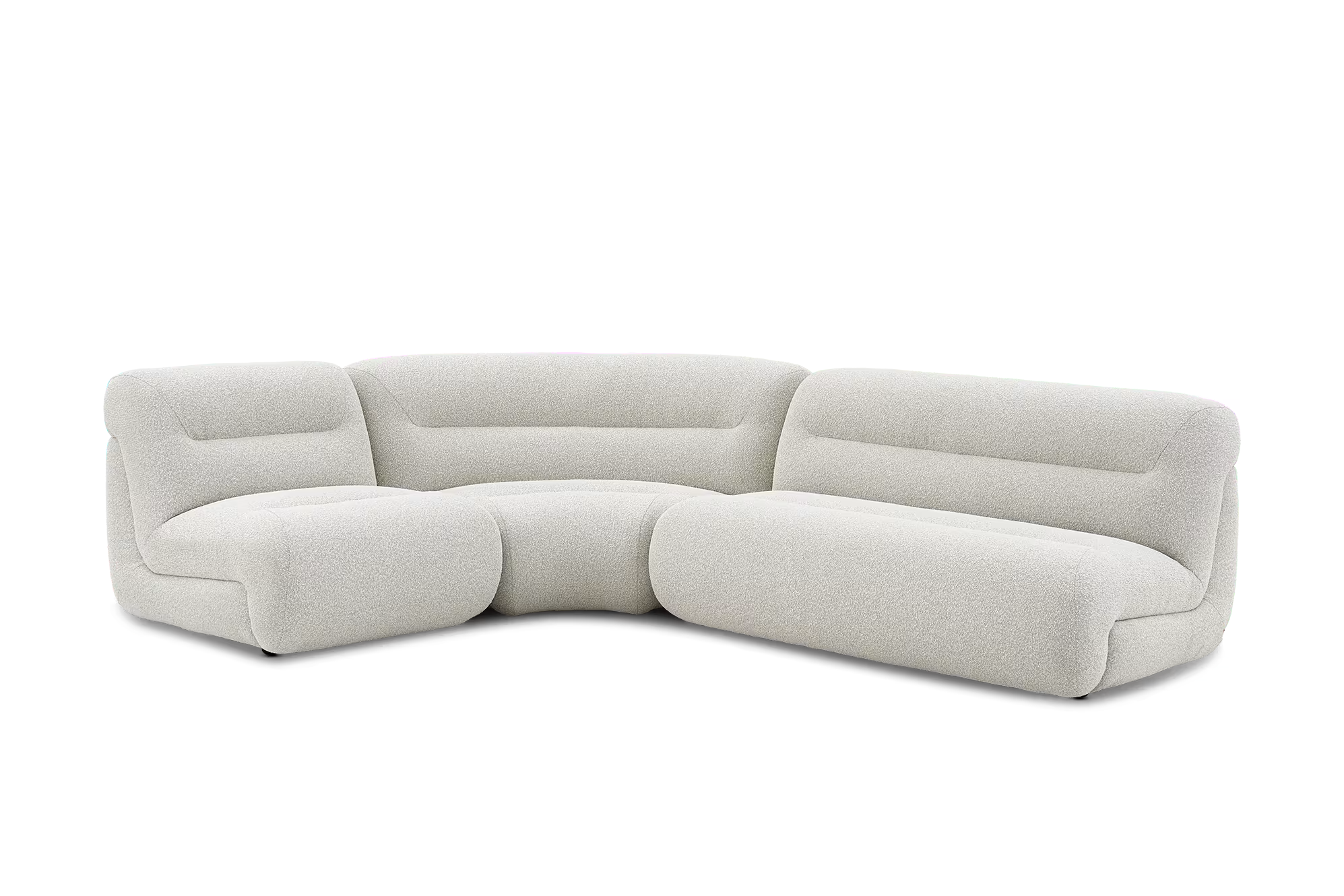 Bombé 3-Piece Chaise Sectional Sofa — alternate view