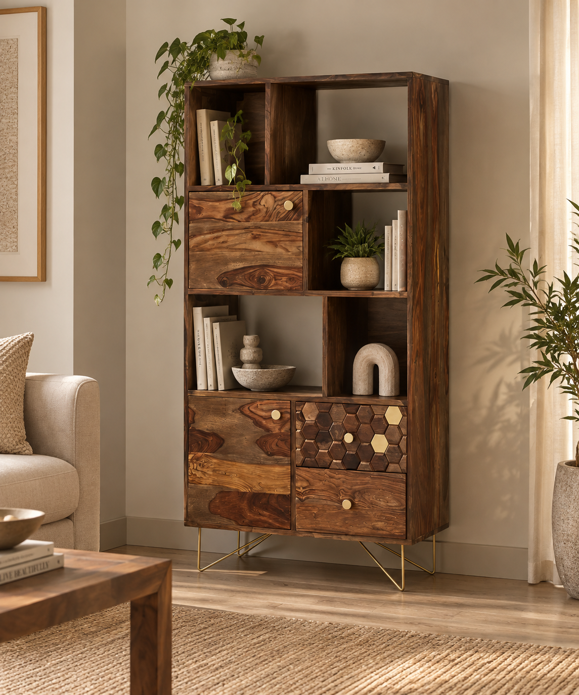 Yati wooden bookcase